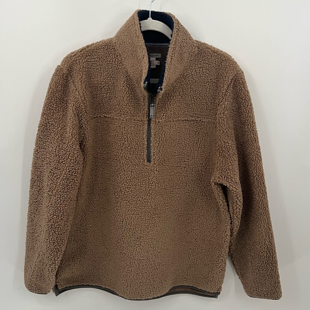 Carbon2Cobalt Unrivaled tan fleece 1/4 zip pullover